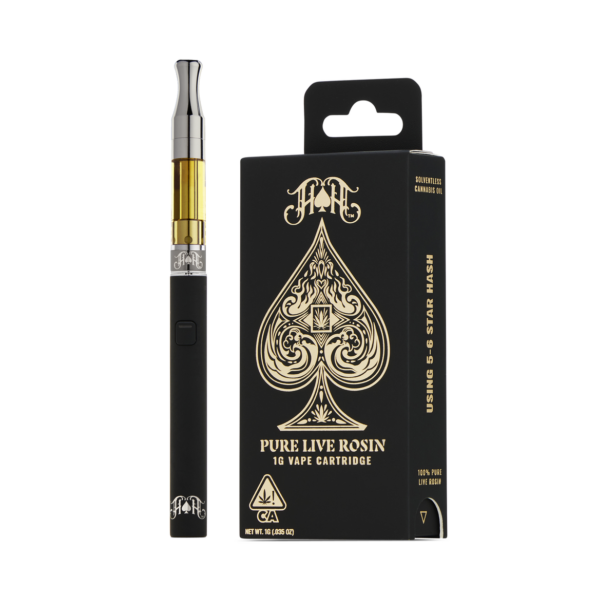 vape produced by Heavy Hitters Garlic Cookies | Indica - 100% Pure Live Rosin Solventless Oil - 1G Vape Cartridge