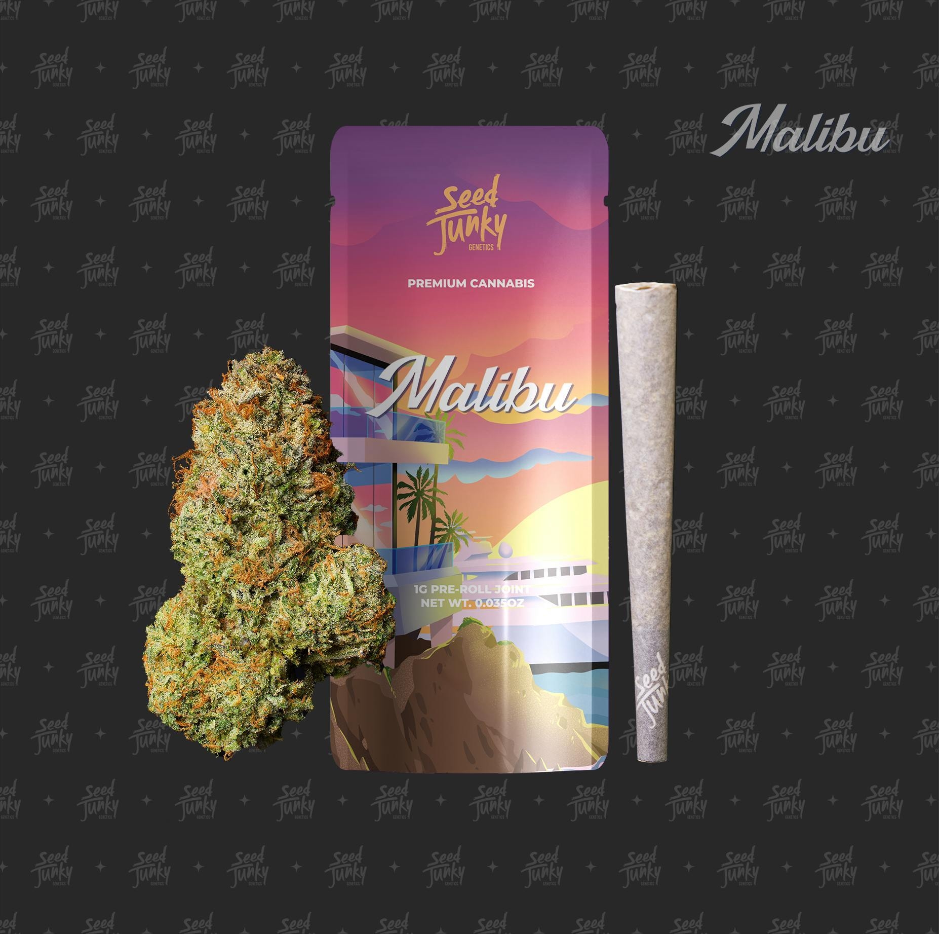 pre-roll produced by Seed Junky Genetics Malibu [1g]