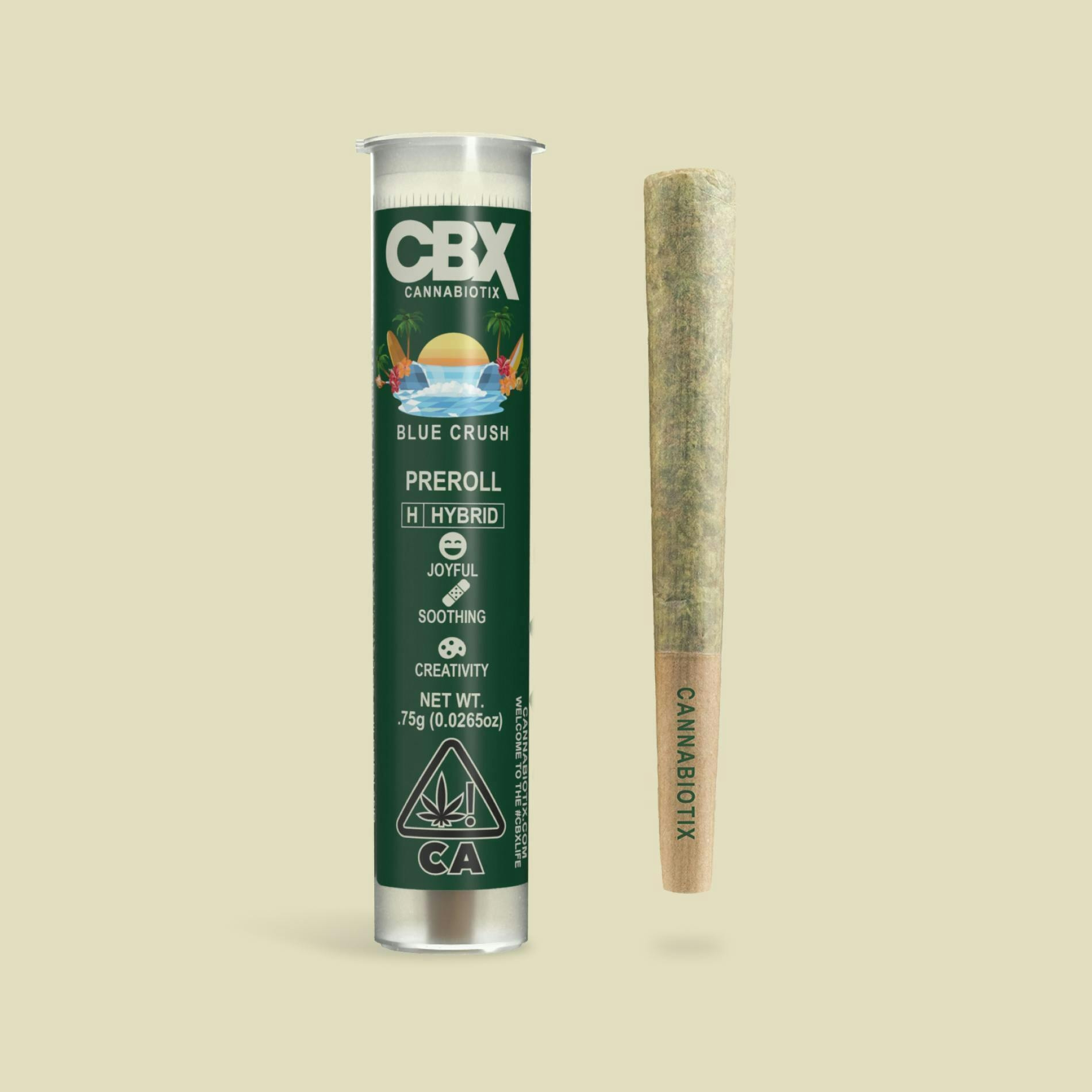 pre-roll produced by CBX Cannabiotix Blue Crush [.75g]