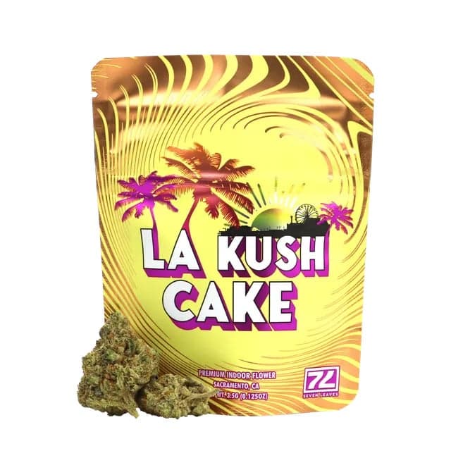 flower produced by Seven Leaves LA Kush Cake