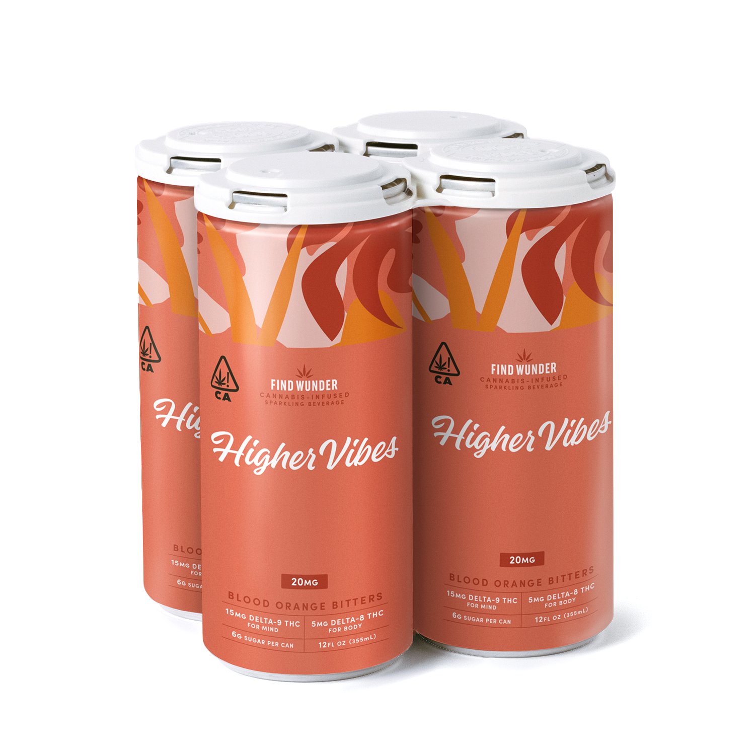 Higher Vibes Blood Orange Bitters 4pk (10mg THC/10mg Delta-8 per can)