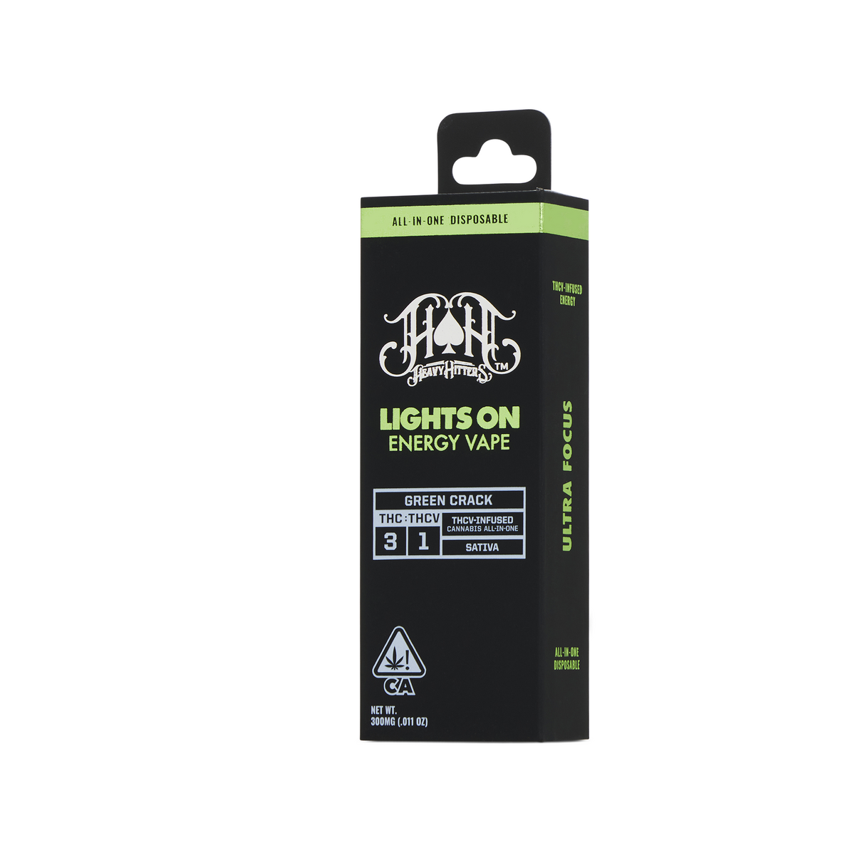 Green Crack | Lights On THCV Energy - 0.3G All-In-One Vape
